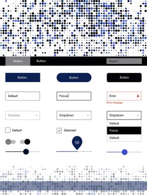 Çevreleri ile Lacivert vektör ui ux kiti.