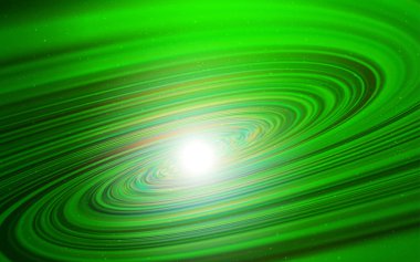 Samanyolu yıldızile Açık Yeşil vektör dokusu. Galaksi yıldızları ile basit tarzda bulanık dekoratif tasarım. Reklamınız, afişiniz, afişiniz için en iyi tasarım.