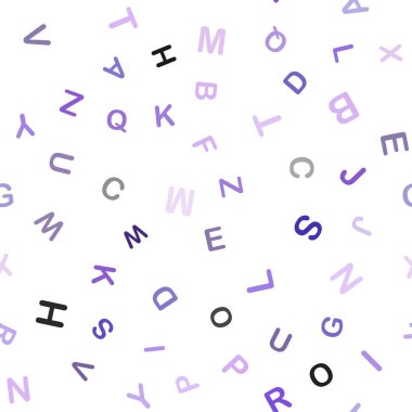 Açık Pembe, Abc karakterleri ile Mavi vektör dikişsiz doku.