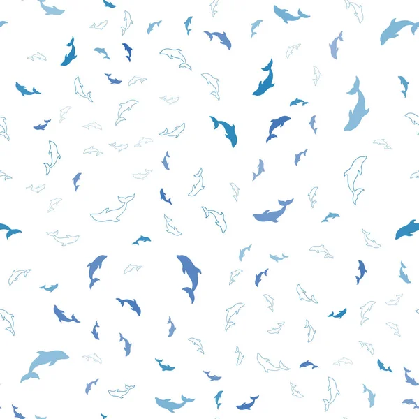 Ανοιχτό γαλάζιο διάνυσμα χωρίς φόντο με δελφίνια. — Διανυσματικό Αρχείο