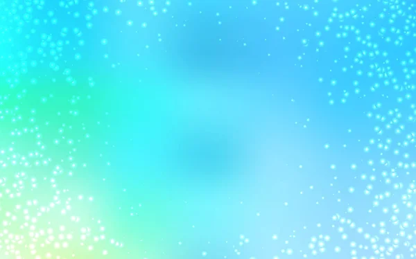 Licht blauw, groene vector textuur met melkweg sterren. — Stockvector