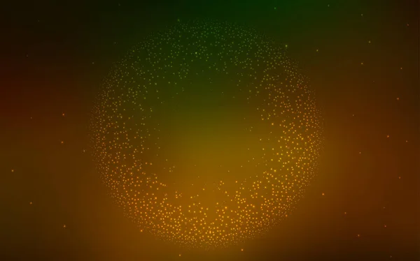 Dunkelgrüne Gelbe Vektoranordnung Mit Kosmischen Sternen Verschwommenes Dekoratives Design Schlichtem — Stockvektor