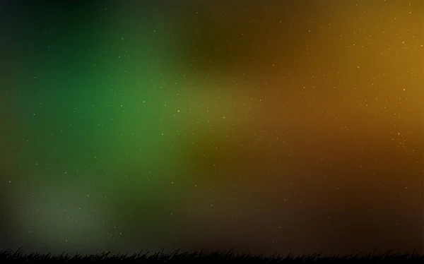 Темно Зелена Жовта Векторна Розмітка Космічними Зірками Блискуча Кольорова Ілюстрація — стоковий вектор