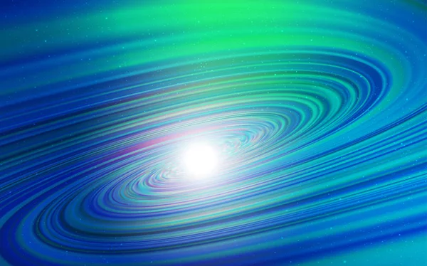 Azul claro, diseño vectorial verde con estrellas cósmicas . — Archivo Imágenes Vectoriales