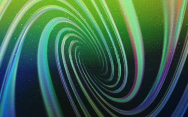 Açık mavi, yeşil vektör şablonu ile uzay yıldızları.