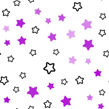 Hafif Mor, Küçük ve büyük yıldızlarla pembe vektör dikişsiz kapak.