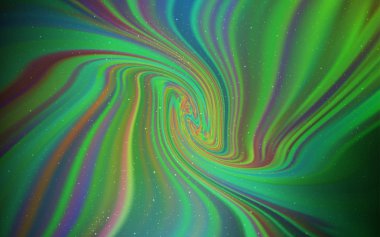 Açık mavi, astronomik yıldızlar ile yeşil vektör arka plan.