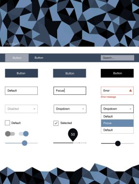 Mozaik li Lacivert vektör tasarım ui kiti.