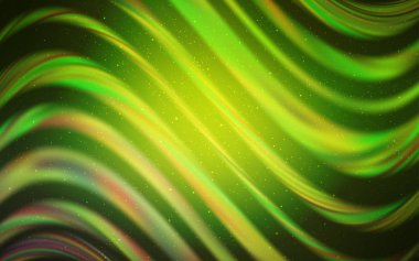 Açık Yeşil, Astronomik yıldızlarla sarı vektör arka plan. Parlak astronomik yıldızlarla parlayan renkli illüstrasyon. İşletme reklamınız için akıllı tasarım.