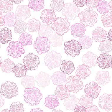 Açık Pembe, Sarı vektör dikişsiz çiçeklerle doğal sanat.