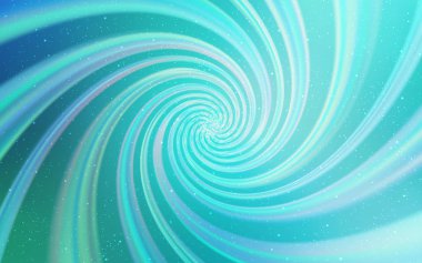 Açık yeşil vektör dokusu ve Samanyolu yıldızları. Parlak astronomik yıldızlı parlak renkli çizimler. Kozmik arkaplanlar için şablon.