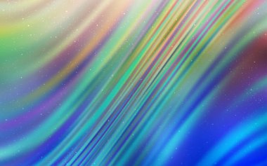 Açık mavi, kozmik yıldızlar ile yeşil vektör düzeni.