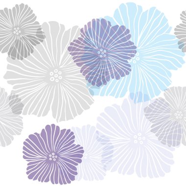 Çiçeklerle Lacivert vektör sorunsuz zarif şablon. Origami tarzında çiçek Doodle illüstrasyon. Modaya uygun kumaş, duvar kağıtları için desen.