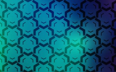 Açık Mavi, kıvrımlı çizgileri olan yeşil vektör deseni.