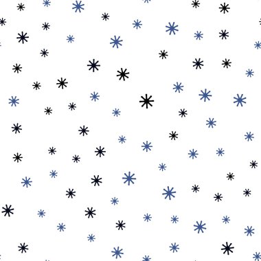 Buz kar taneleri ile Koyu Mavi vektör sorunsuz şablon.