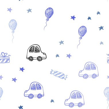 Noel tarzında Açık Mavi vektör dikişsiz desen.