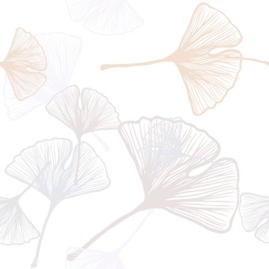 Yapraklarla Açık Turuncu vektör dikişsiz doodle arka plan.