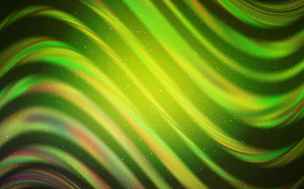 Ljusgrön Gul Vektor Bakgrund Med Astronomiska Stjärnor Lysande Färgad Illustration — Stock vektor