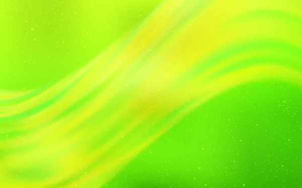 Ανοιχτό πράσινο, κίτρινο διάνυσμα φόντο με αστέρες του γαλαξία. — Διανυσματικό Αρχείο