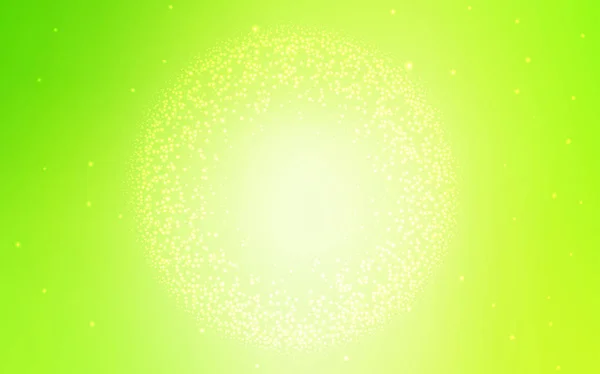 Ανοιχτό πράσινο, κίτρινο διάνυσμα φόντο με αστέρες του γαλαξία. — Διανυσματικό Αρχείο