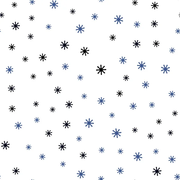 Buz kar taneleri ile Koyu Mavi vektör sorunsuz şablon. — Stok Vektör