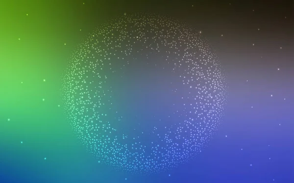 Azul claro, fondo de vector verde con estrellas de galaxias . — Vector de stock