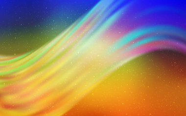 Açık Mavi, Samanyolu yıldızile sarı vektör doku. Soyut şablonda gökyüzü yıldızlarıyla parlayan illüstrasyon. Fütüristik reklam, kitapçıklar için desen.