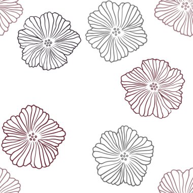 Koyu Pembe, Kırmızı vektör dikişsiz soyut zemin çiçeklerle.