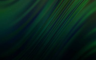 Astronomik yıldızlı koyu yeşil vektör arka planı. Bulanık dekoratif tasarım galaksi yıldızlarıyla basit bir stilde. Kozmik arkaplanlar için şablon.