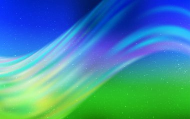 Açık mavi, yeşil vektör şablonu ile uzay yıldızları.