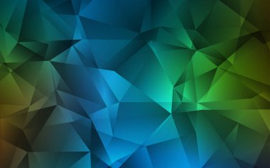 Koyu mavi, yeşil vektör çokgen arkaplan.