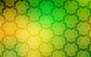 Açık Yeşil, Eğri çizgilerle sarı vektör dokusu.