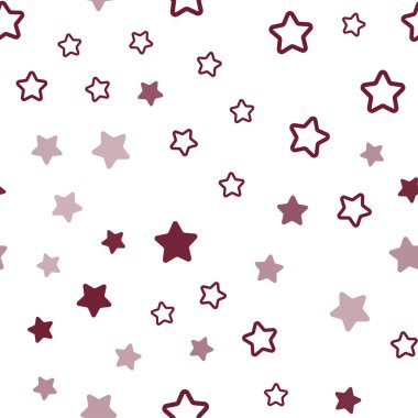 Açık Pembe, Parlak yıldızlarla kırmızı vektör sorunsuz düzeni.