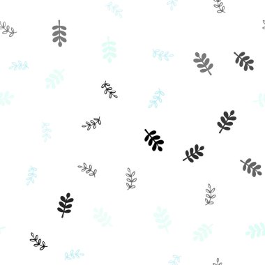 Açık Mavi, Yeşil vektör yaprakları ile kesintisiz doğal zemin.