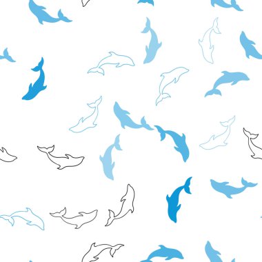 Yunuslar ile koyu çok renkli vektör sorunsuz arka plan.