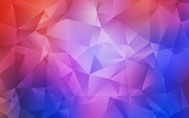 Açık Mavi, Kırmızı vektör soyut çokgen şablon. Degradeli üçgen geometrik örnek. Web siteniz için yeni bir doku.