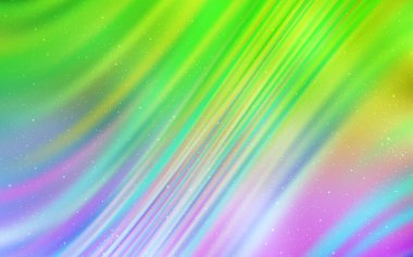 Pembe ışık, uzay yıldız şablonuyla vektör yeşil.