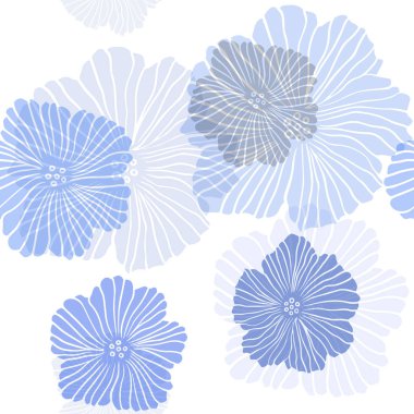 Çiçeklerle Lacivert vektör sorunsuz soyut tasarım.