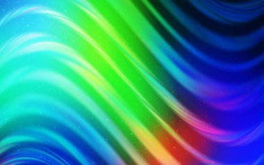 Açık mavi, kozmik yıldızlar ile yeşil vektör düzeni.