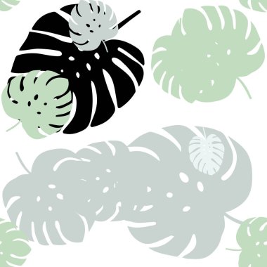 Yapraklar ile Açık Yeşil vektör dikişsiz doodle arka plan. Yaprakları ile bulanık tarzda Yepyeni renkli illüstrasyon. Modaya uygun kumaş, duvar kağıtları için desen.