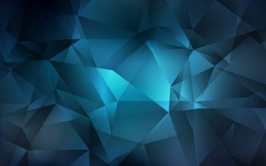 Koyu mavi vektör poligonal arka plan.