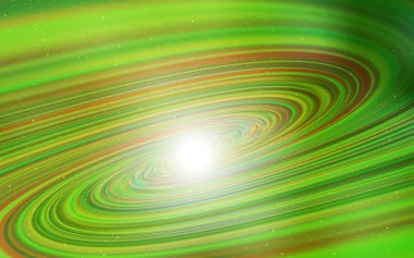 Açık yeşil, galaksi yıldızları ile sarı vektör arka plan.