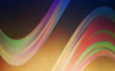 Açık Mavi, Gece gökyüzü yıldızları ile sarı vektör deseni. Parlak astronomik yıldızlarla parlayan renkli illüstrasyon. Astronomi web siteleri için desen.