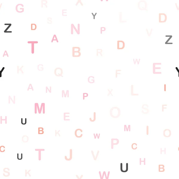 Light Pink vector seamless layout with latin alphabet. — Stock Vector