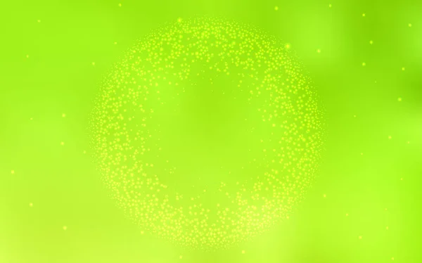 Verde Claro Textura Vector Amarillo Con Estrellas Vía Láctea Ilustración — Vector de stock