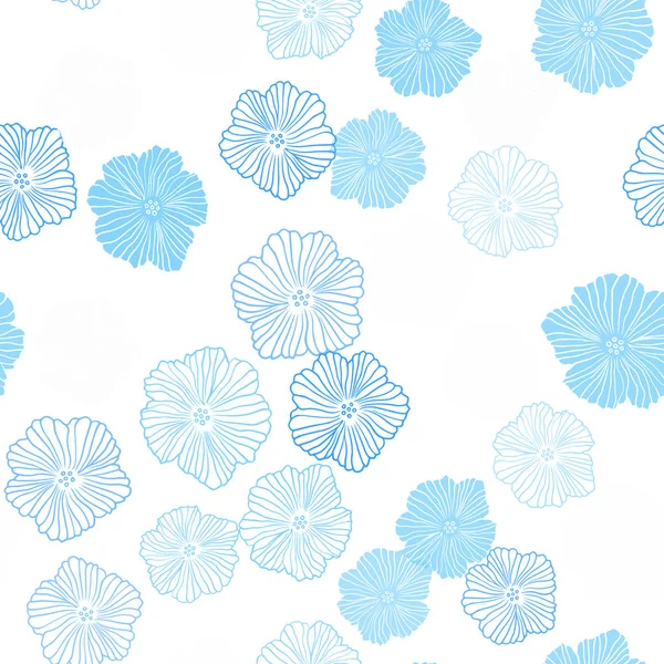 Hellblauer Vektor nahtloser abstrakter Hintergrund mit Blumen. — Stockvektor