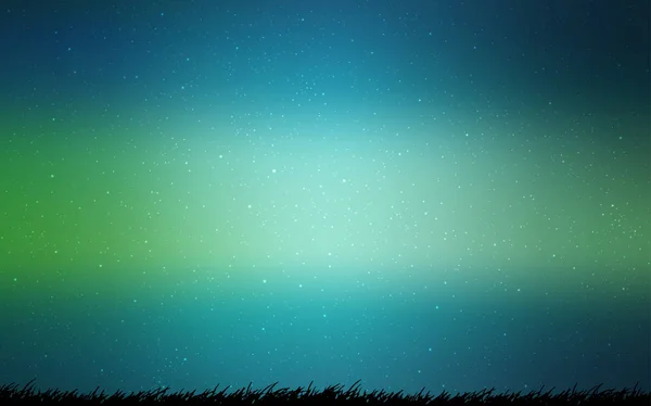 Azul claro, fondo de vector verde con estrellas astronómicas . — Vector de stock
