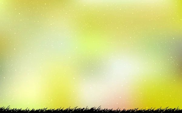Vert clair, fond vectoriel jaune avec étoiles astronomiques . — Image vectorielle