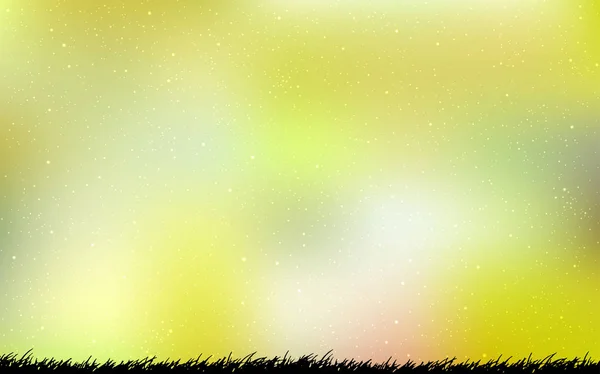 Verde claro, fondo vectorial amarillo con estrellas astronómicas . — Vector de stock