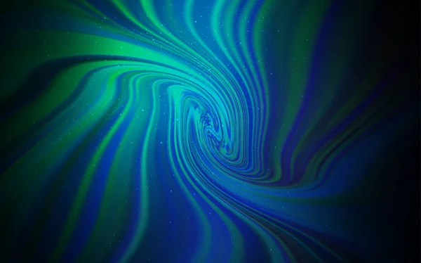 Ljus blått, grönt vektor mönster med natthimmel stjärnor. — Stock vektor